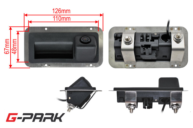 G-PARK CCD zadní parkovací kamera v madle 5 dveří AUDI / ŠKODA / VW